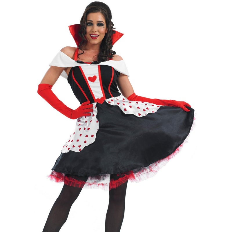 fun shack Queen of Hearts Costume for Women, Red Queen Outfit, Heart Costume for Adults,womens halloween costumes, Large - Image 4